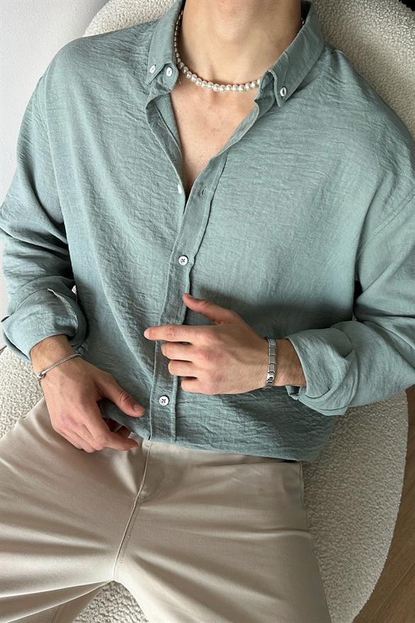 Chill Cozy Relax Fit Açık Yeşil Gömlek
