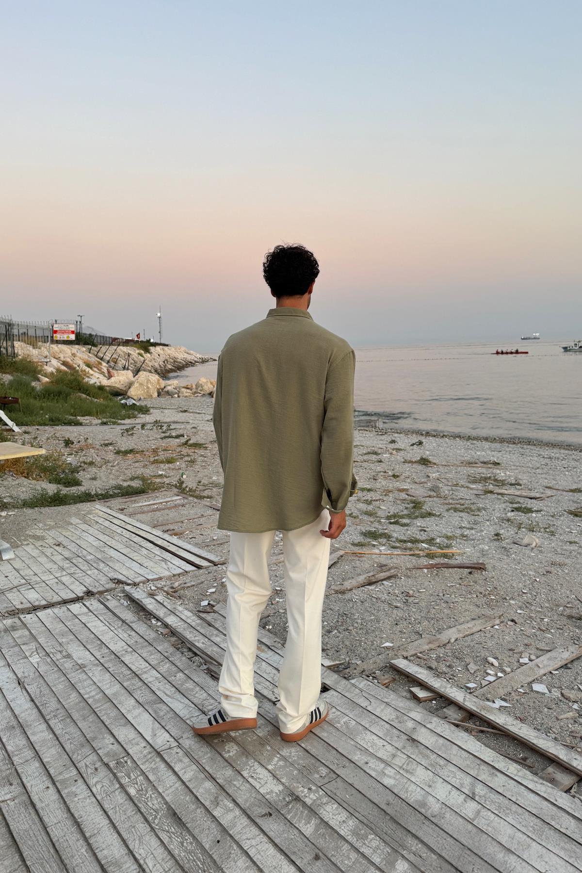 Chill Cozy Relax Fit Haki Gömlek