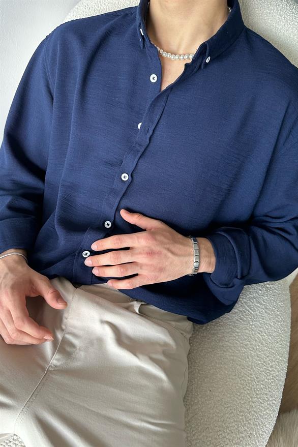 Chill Cozy Relax Fit Gömlek Lacivert