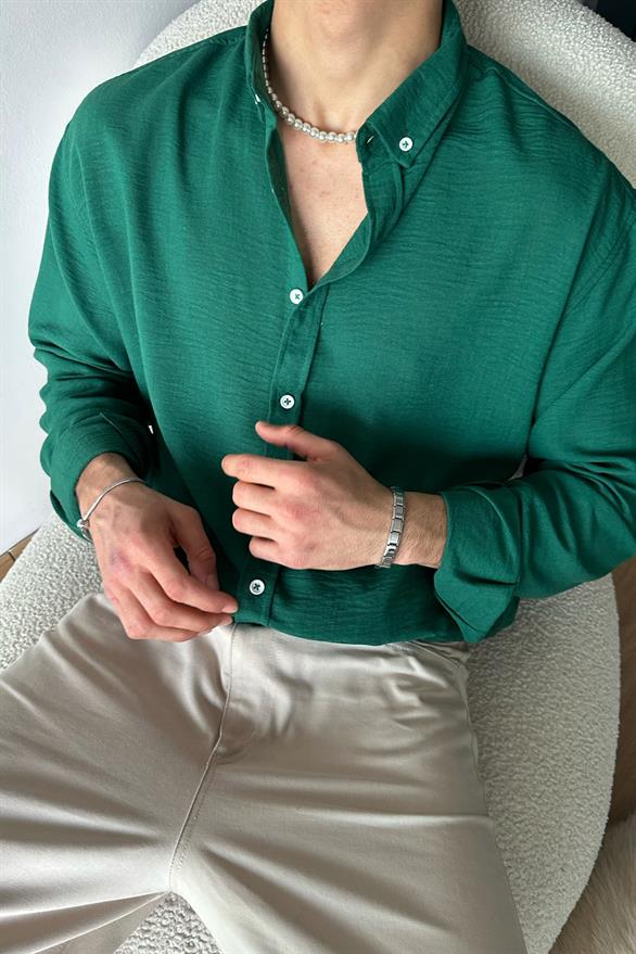 Chill Cozy Relax Fit Yeşil Gömlek