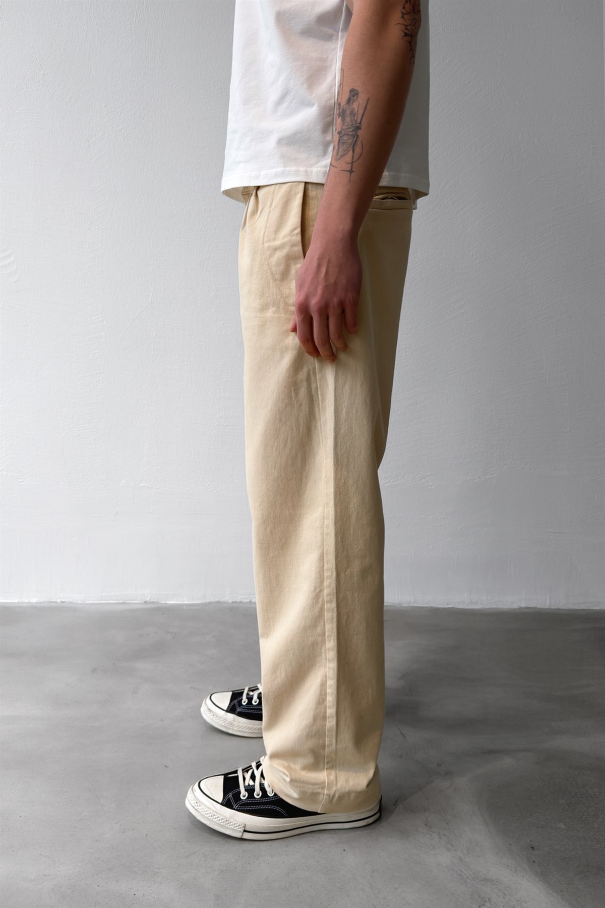 Çift Pileli Boyfriend Pantolon