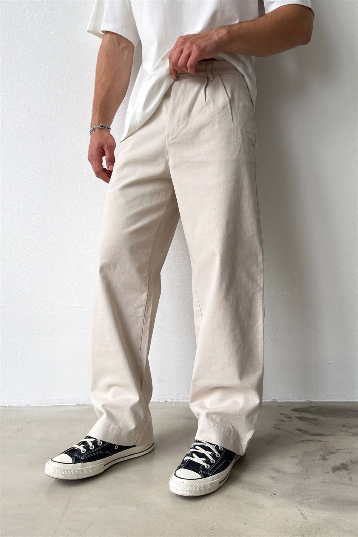 Çift Pileli Boyfriend Pantolon