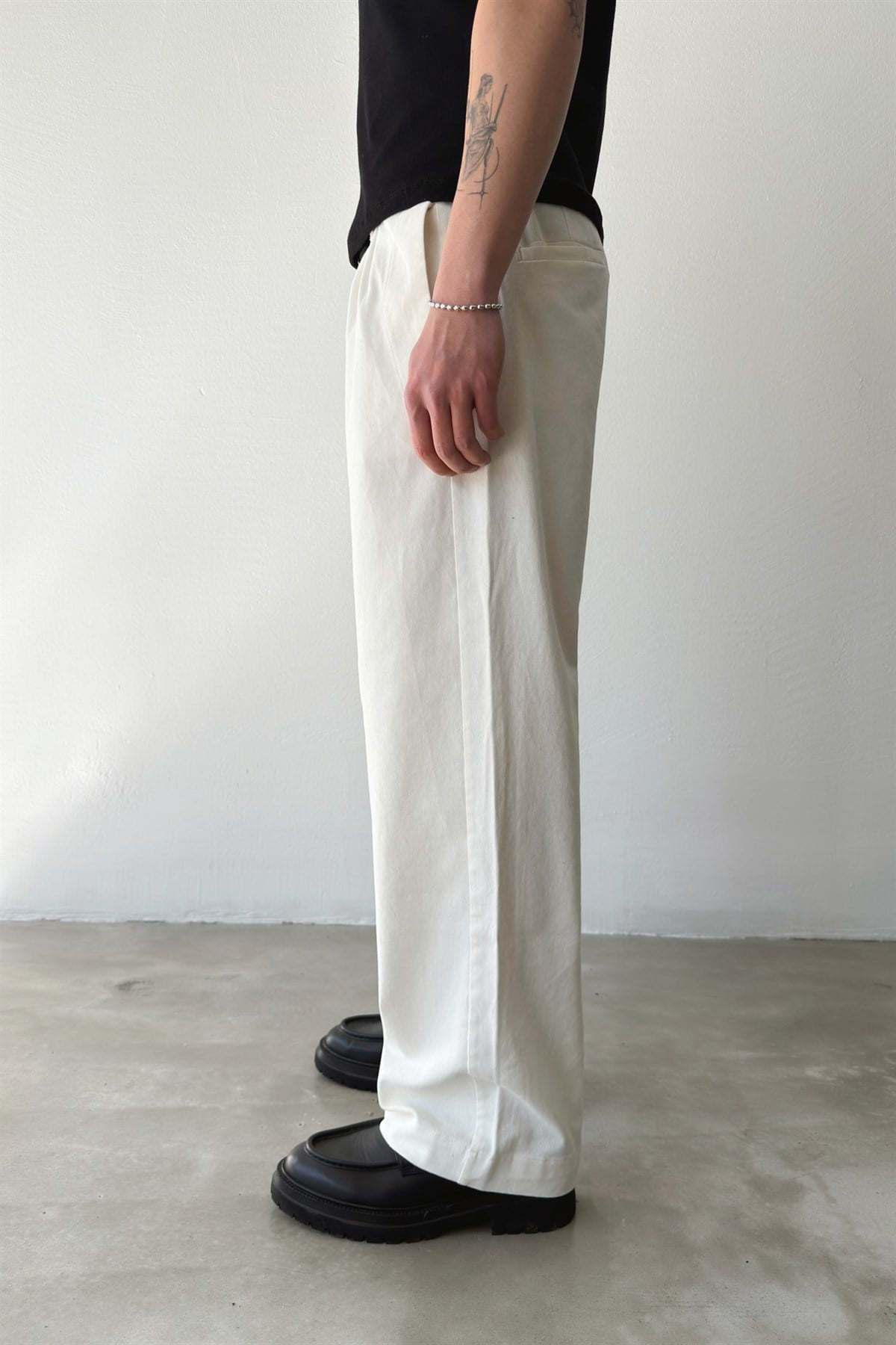 Çift Pileli Gabardin Boyfriend Pantolon