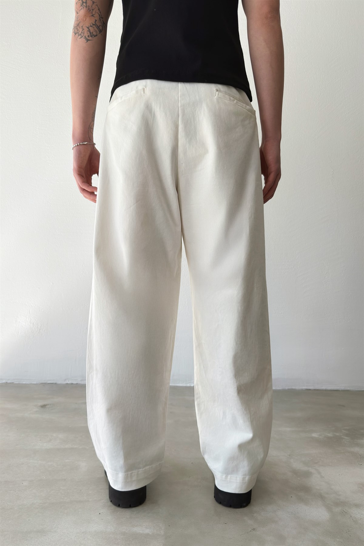 Çift Pileli Gabardin Boyfriend Pantolon