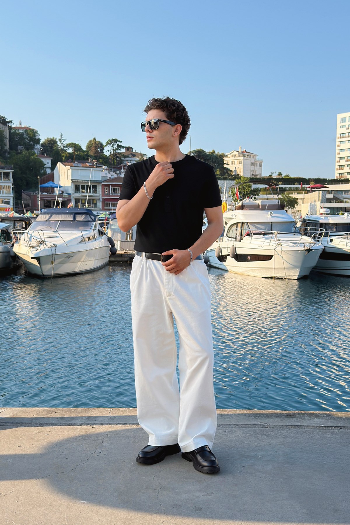 Çift Pileli Gabardin Boyfriend Pantolon