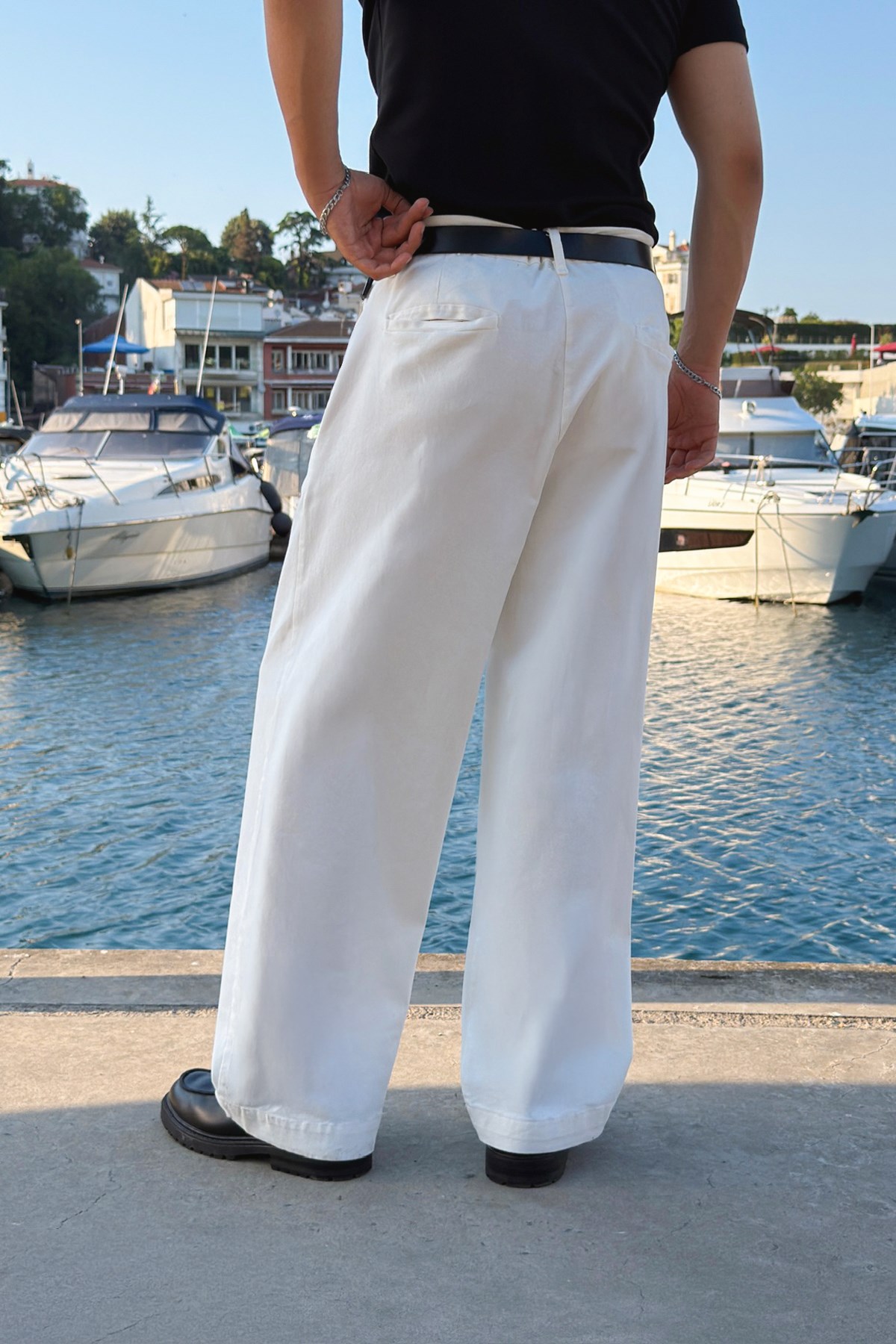 Çift Pileli Gabardin Boyfriend Pantolon