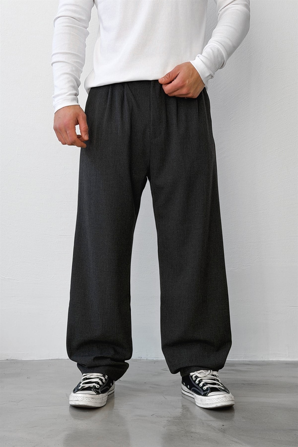 Çift Pileli Kumaş Pantolon