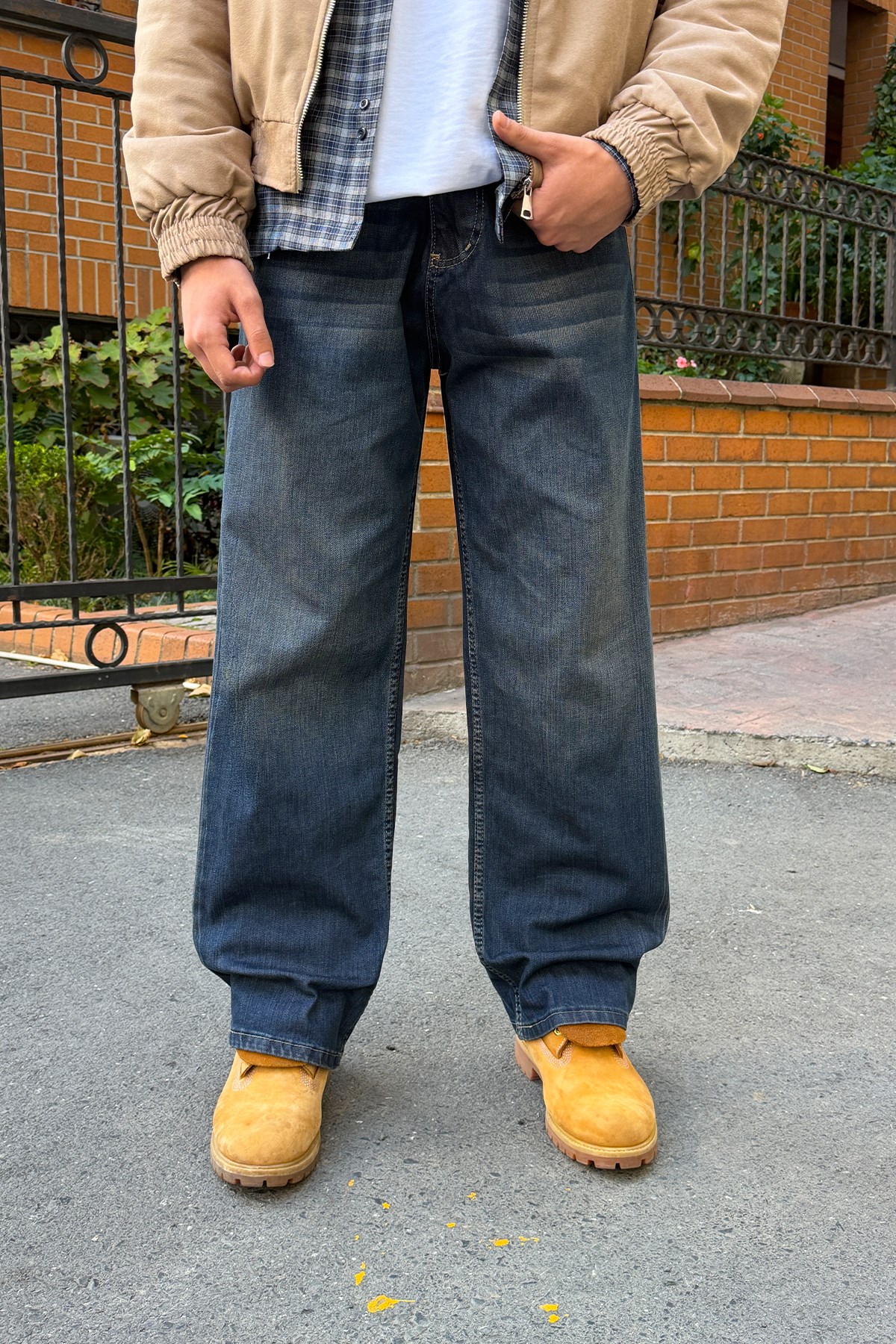 Çizgili Baggy Jean