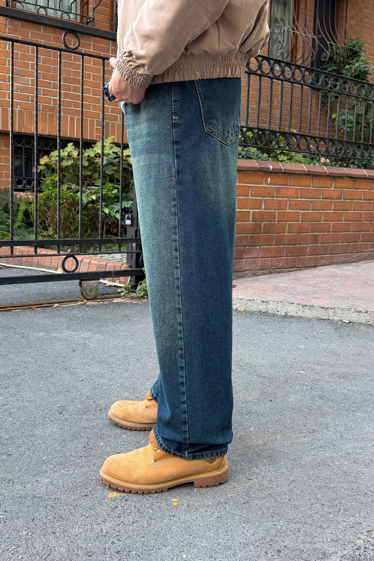 Gravel Green Cast Baggy Fit Jeans