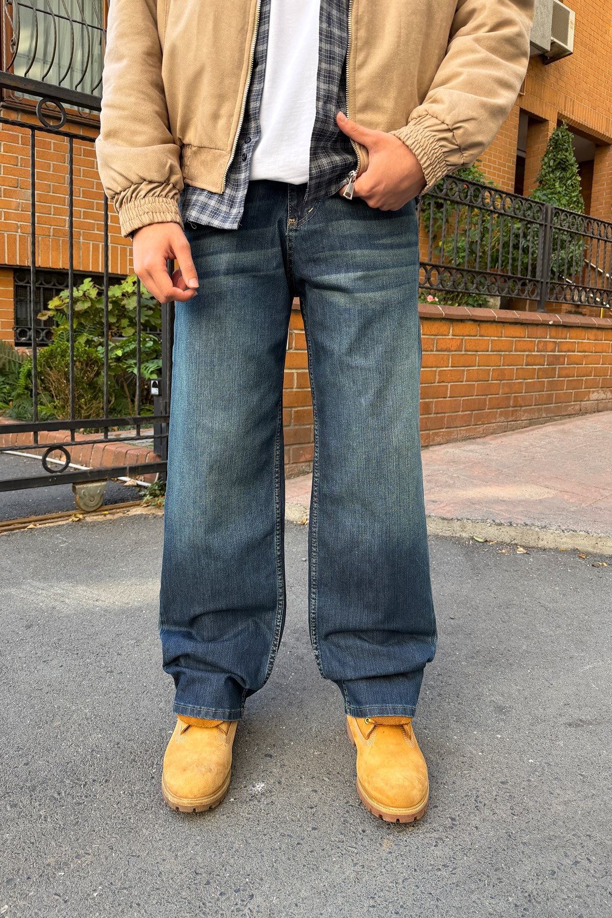 Çizgili Baggy Jean
