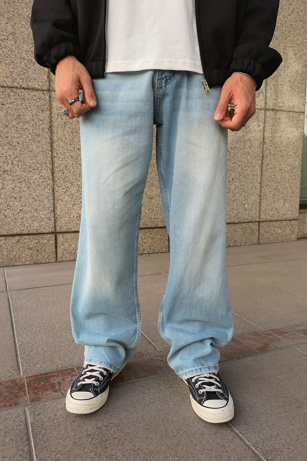 Washed Night Blue Regular Pants