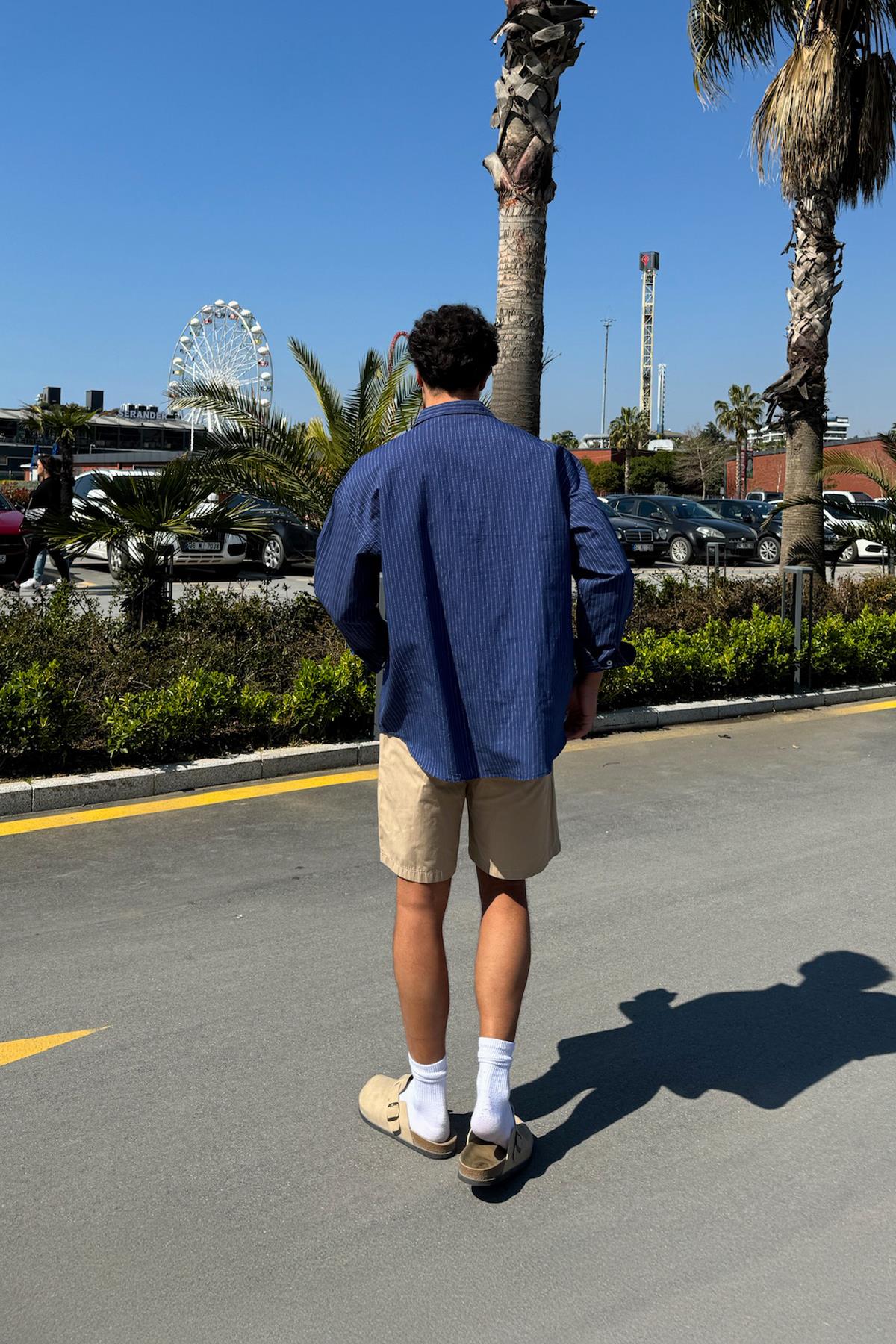 Çizgili Oversize Gömlek