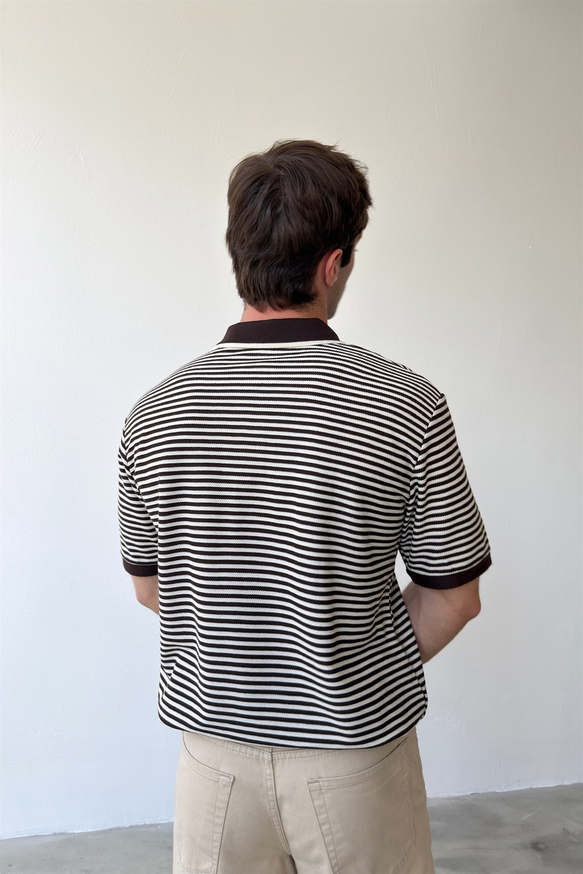 Çizgili Polo Yaka Tişört