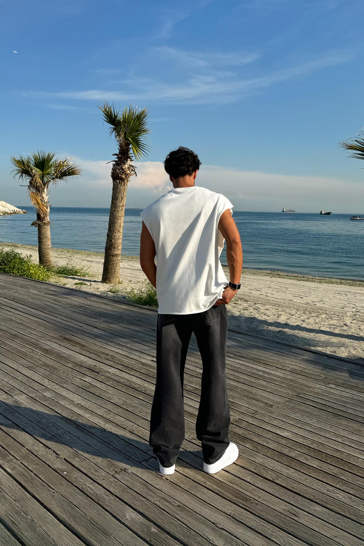 Çizgili Super Antrasit Regular Jean