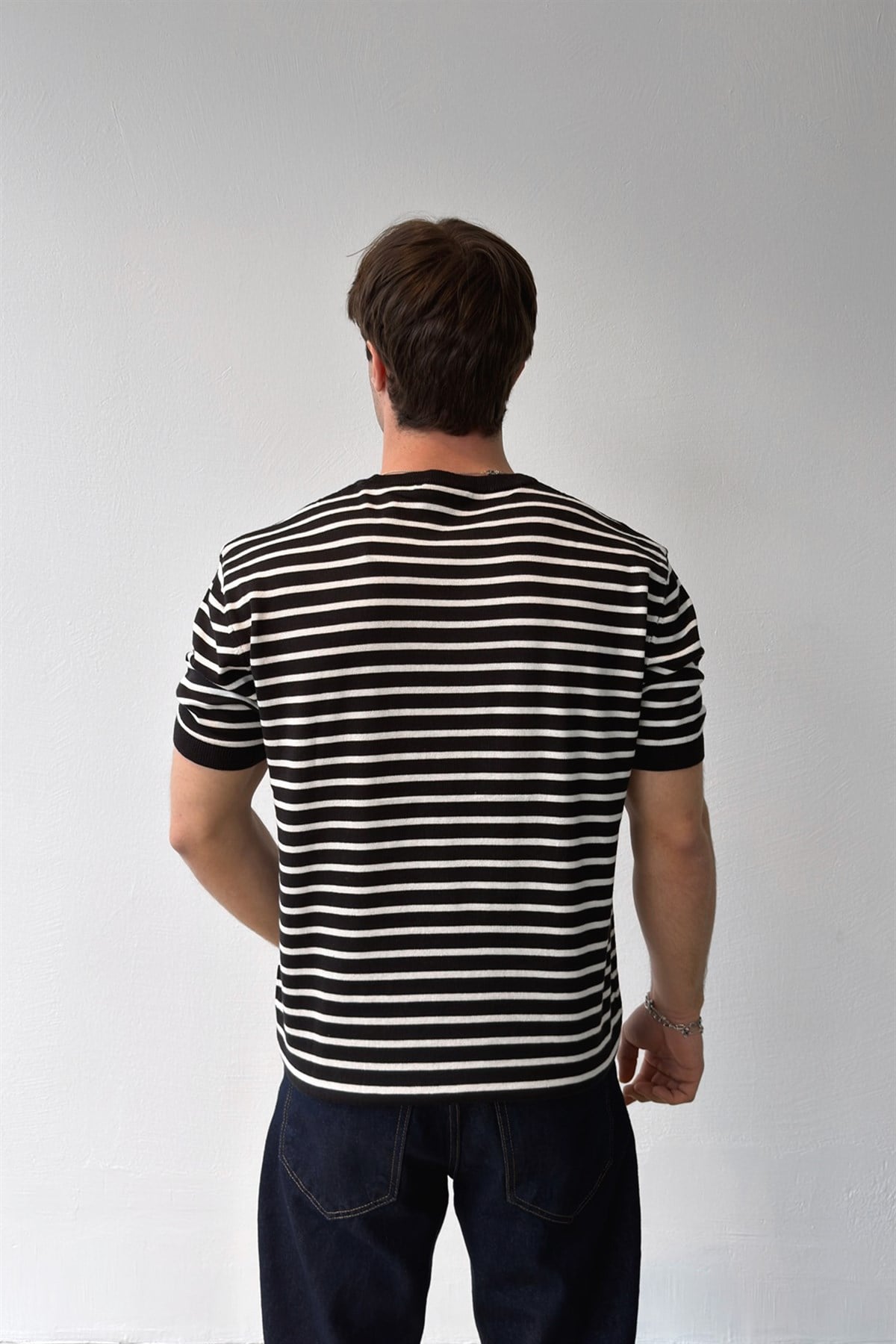 Çizgili Triko Tişört