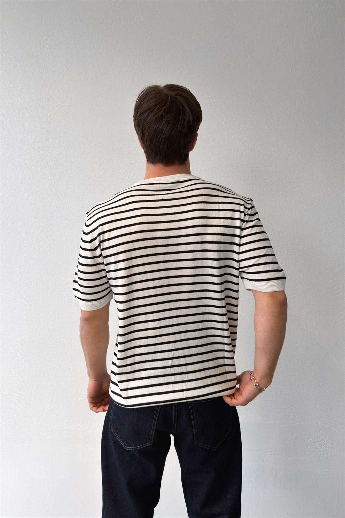Çizgili Triko Tişört