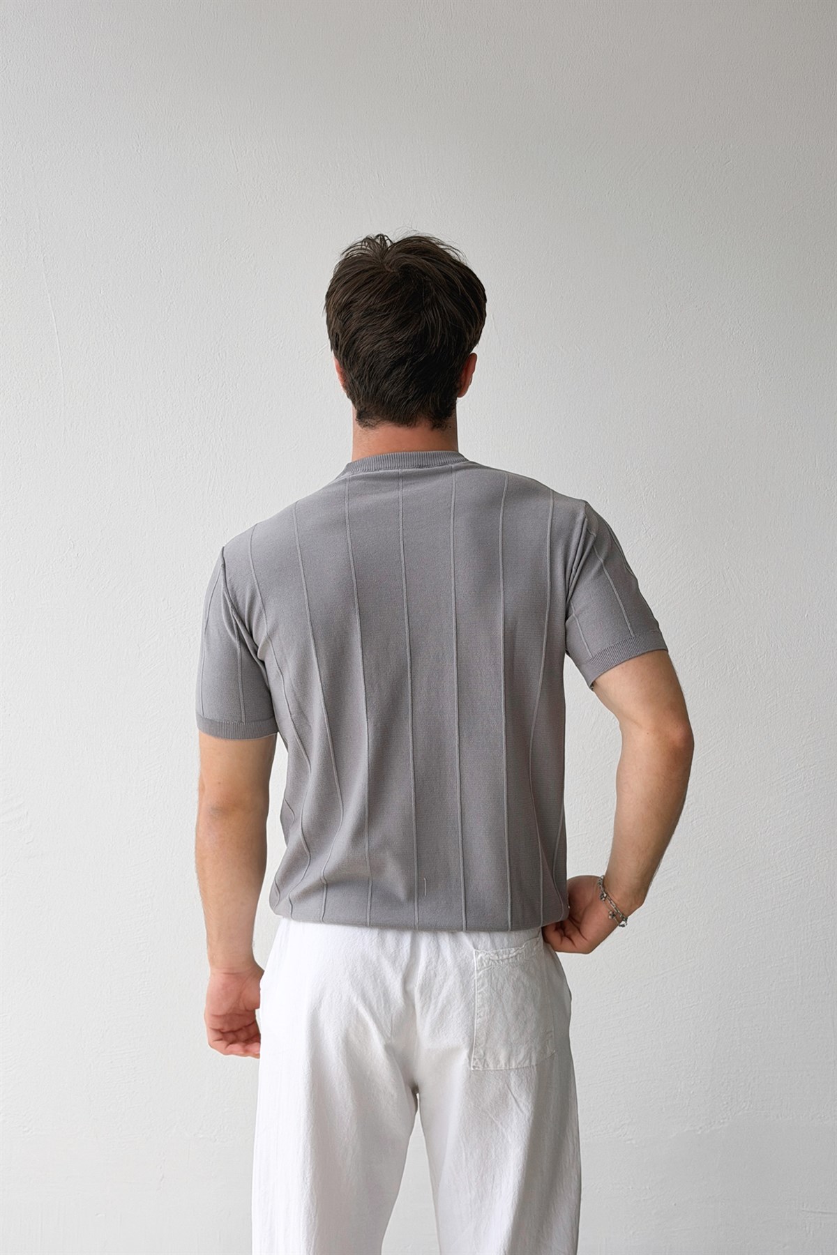 Çizgili Triko Tişört