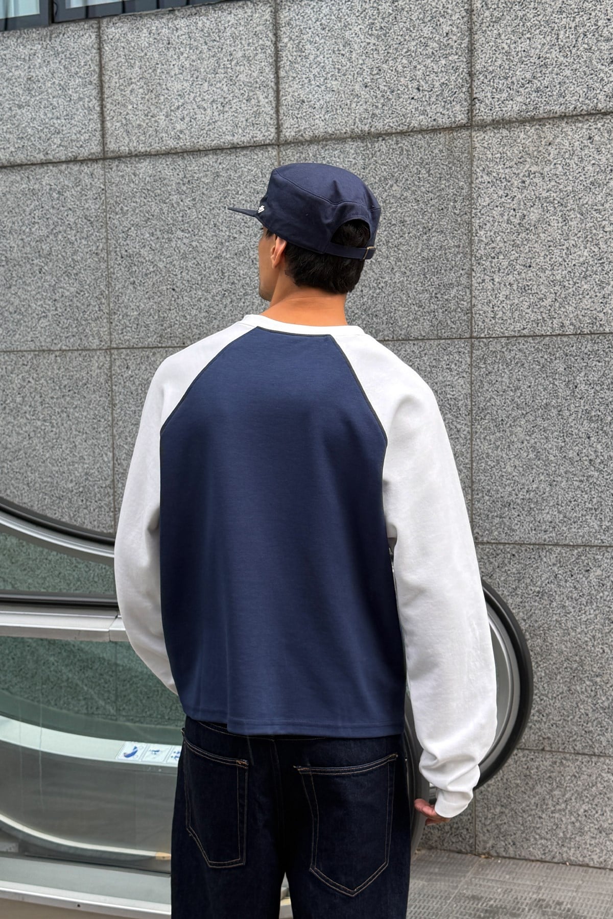 Contrast Print Boxy Fit Raglan Long Sleeve