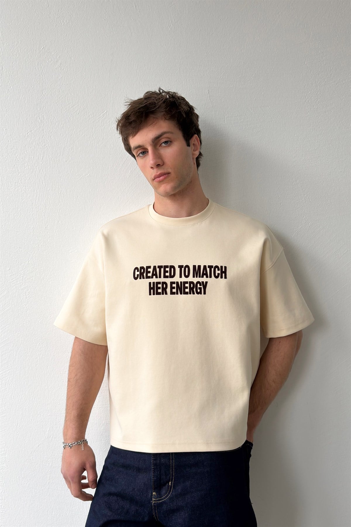 Created To Match Nakışlı Crop Tişört