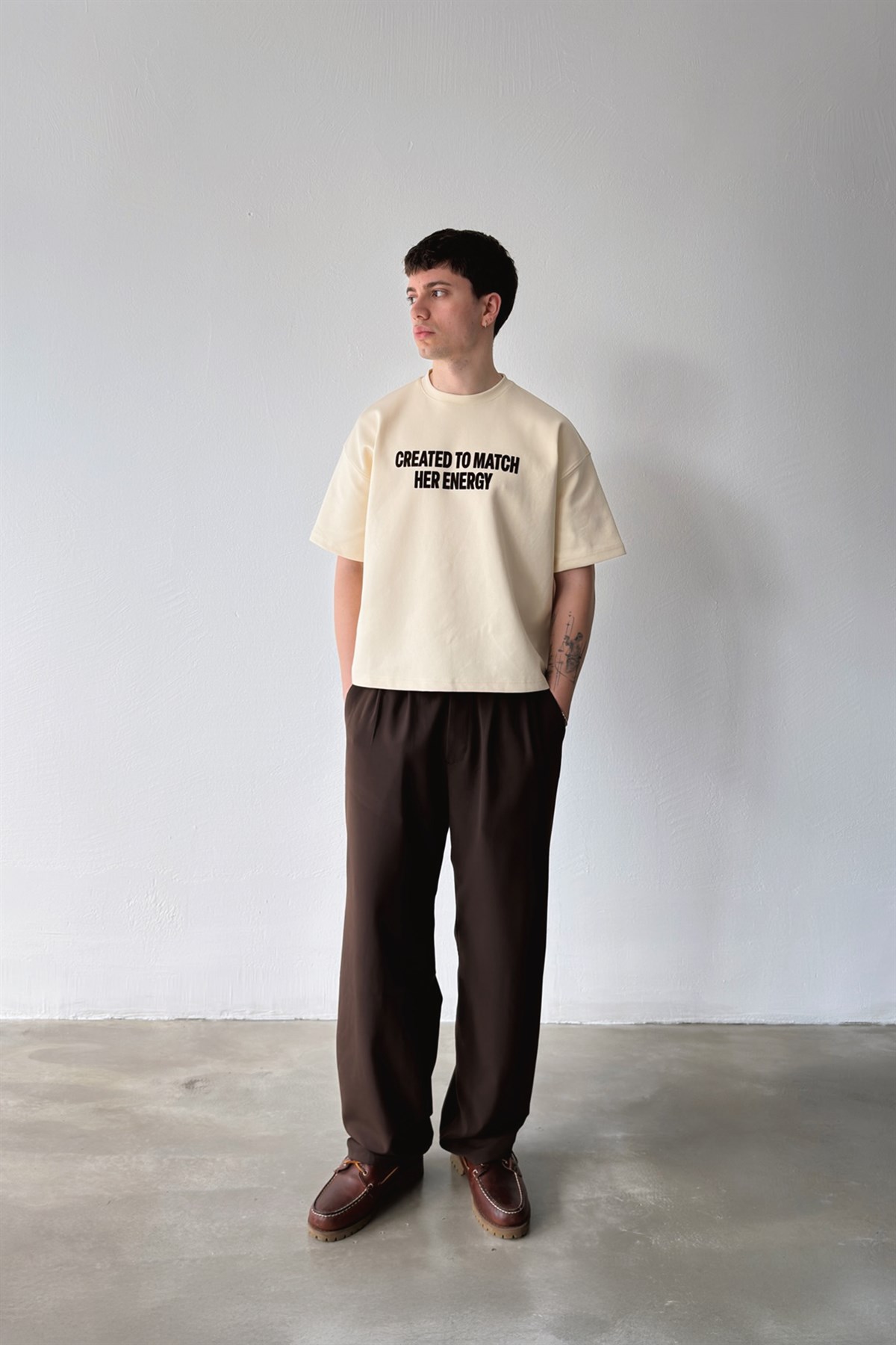 Created To Match Nakışlı Crop Tişört