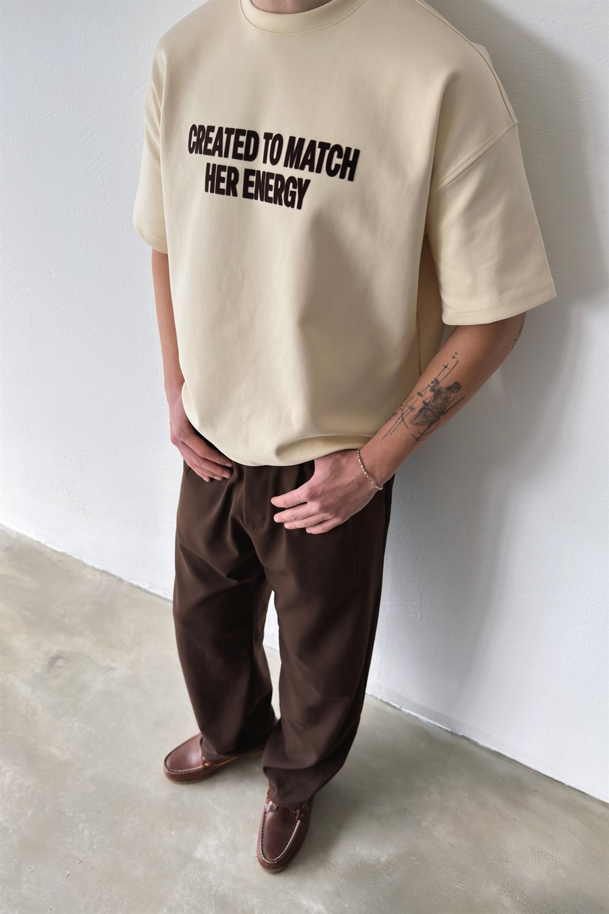 Created To Match Nakışlı Crop Tişört