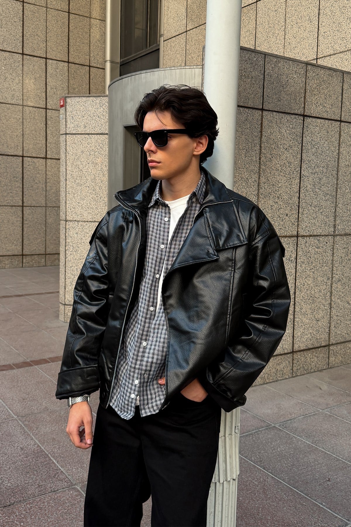 Deri Biker Ceket