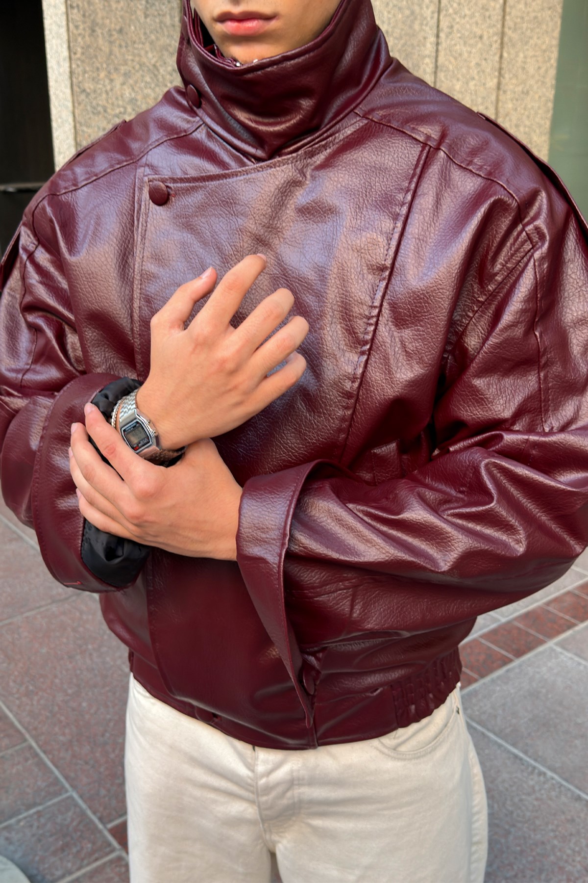 Rider Leather Burgundy Jacket