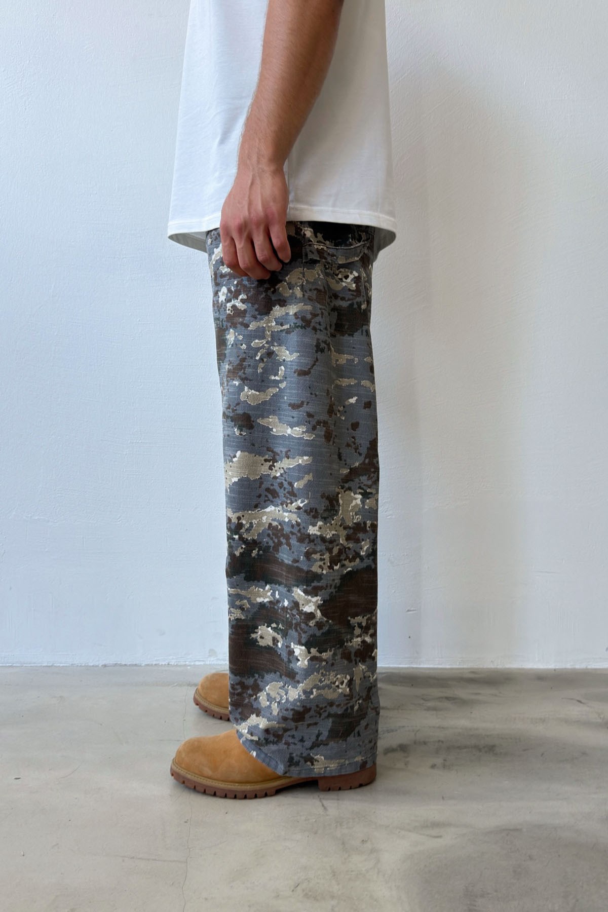 Camo Gri Baggy Pantolon