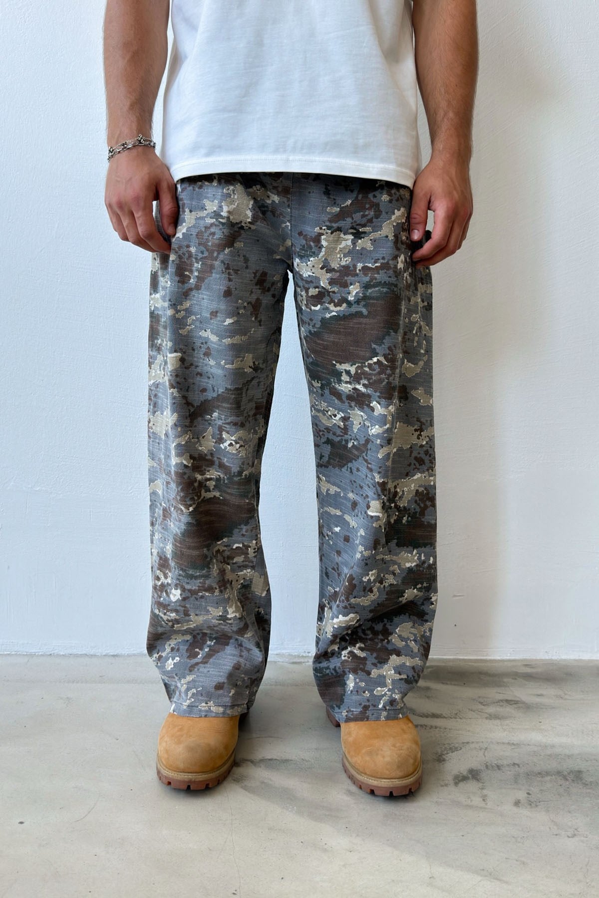 Camo Gri Baggy Pantolon