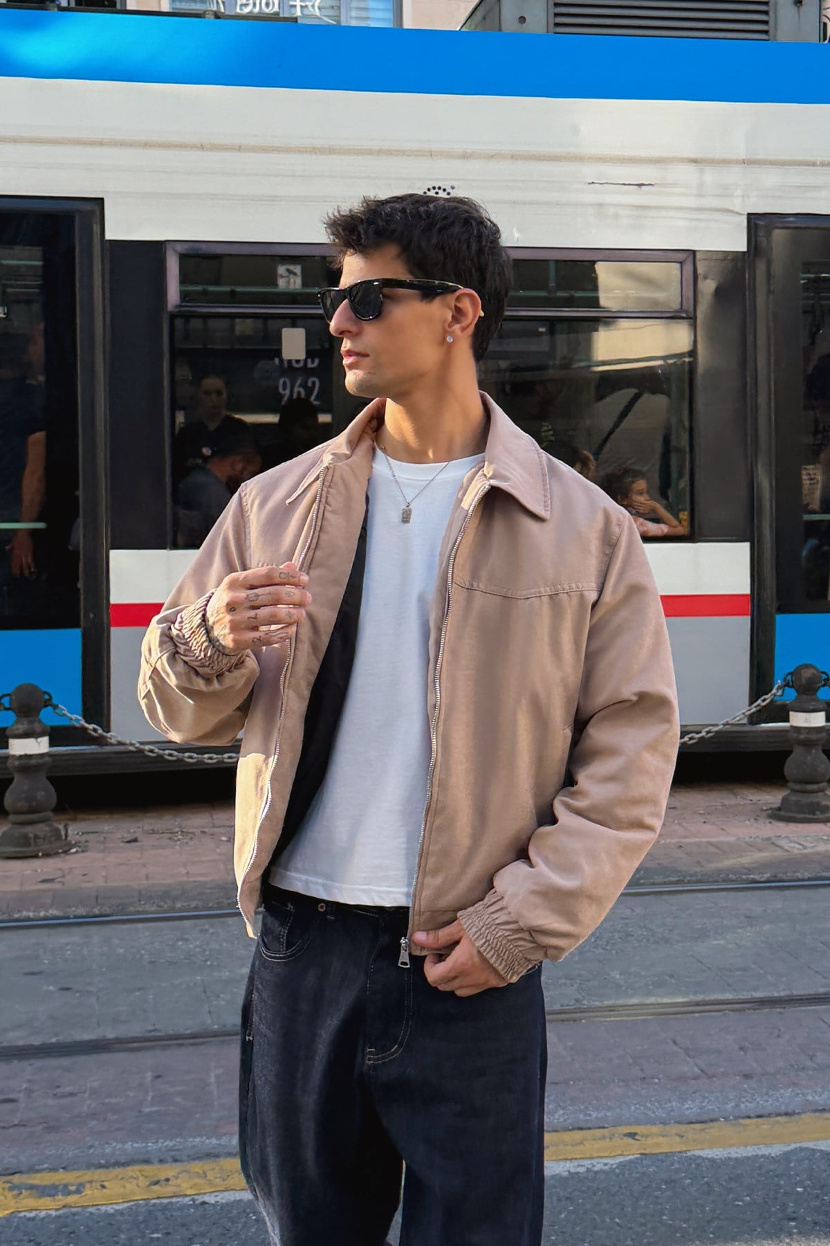 90s Camel Bomber Jacket