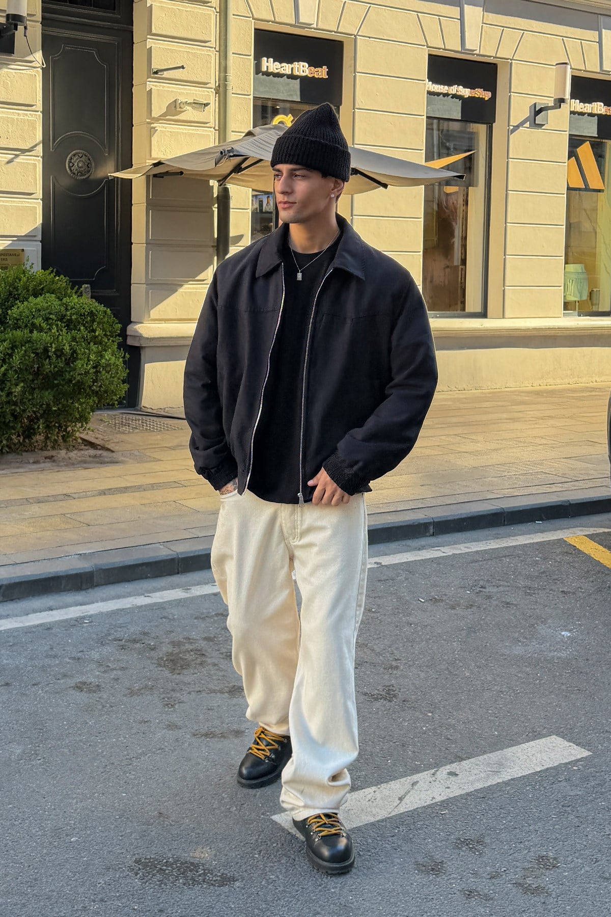 90s Black Bomber Jacket