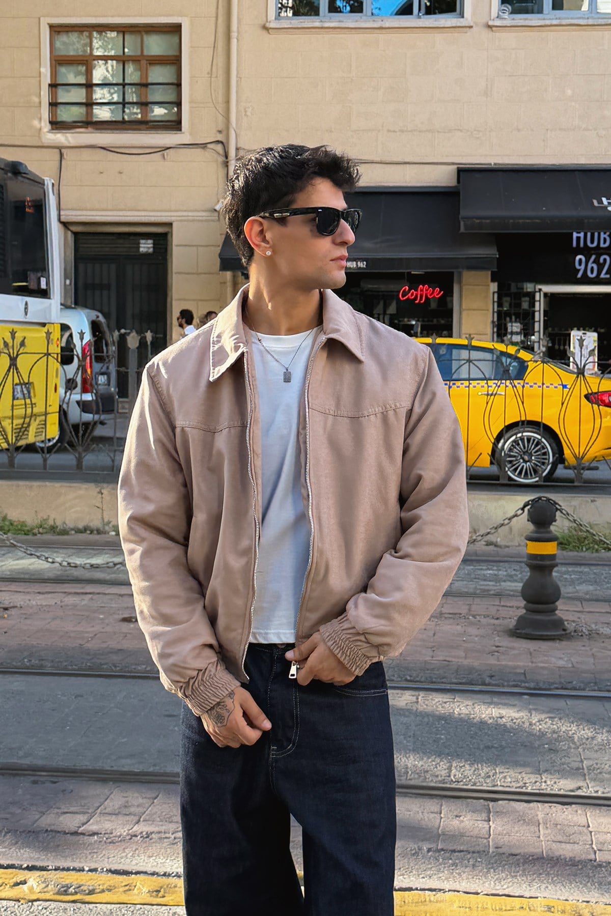 90s Camel Bomber Jacket