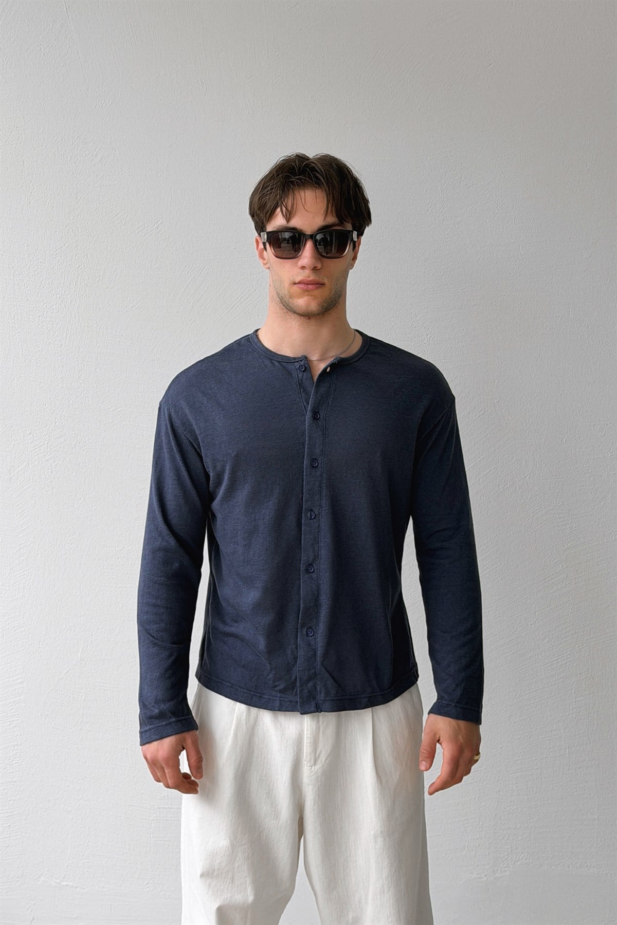 Düğmeli Oversize İnce Hırka