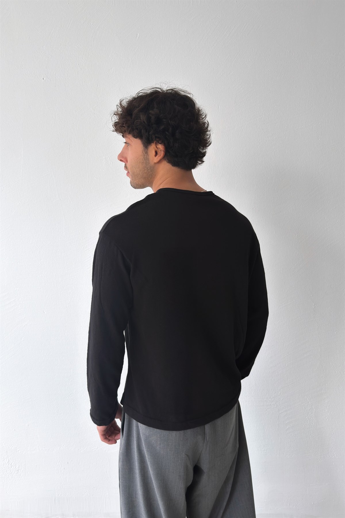 Düğmeli Oversize İnce Hırka