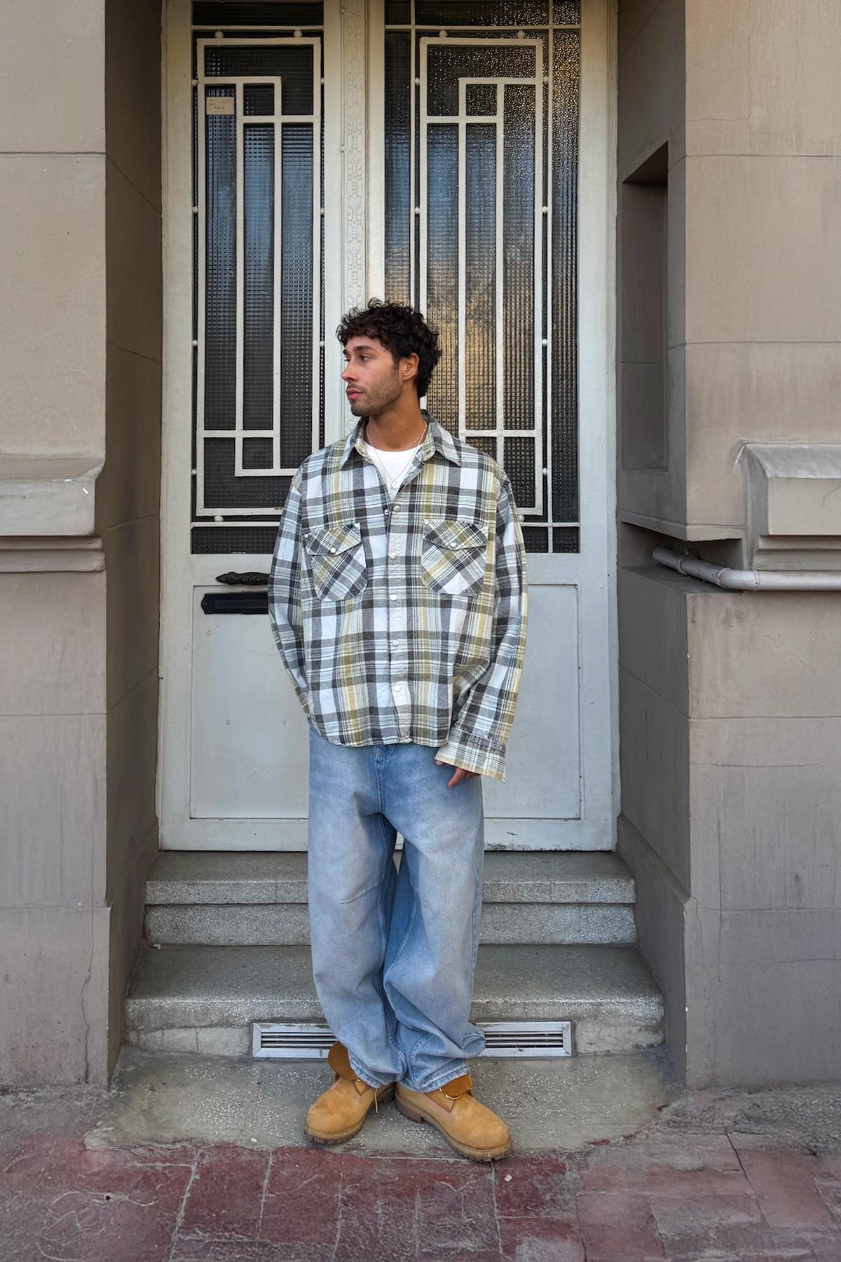 Ekose Cepli Gömlek Yeşil