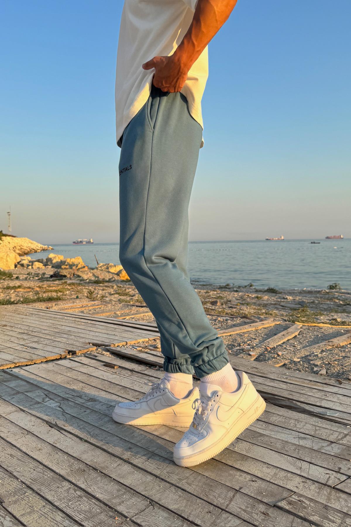 Essentials Baskılı Yeşil Jogger Eşofman Altı