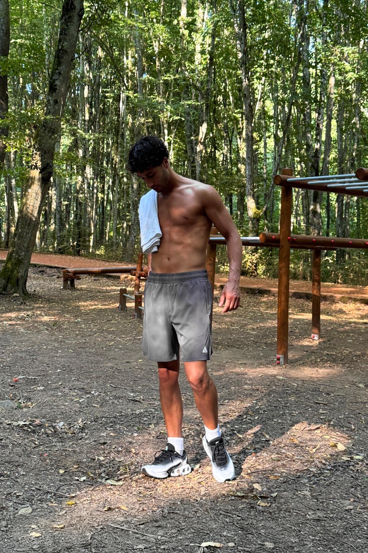 Fermuar Cepli Sportif Şort Füme