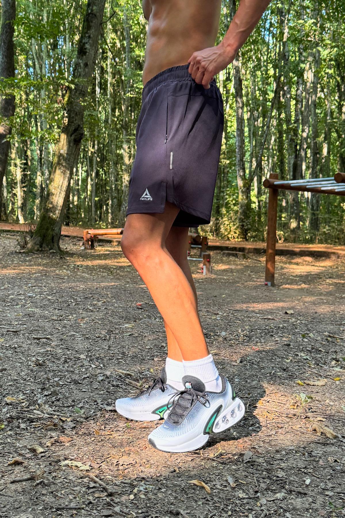 Fermuar Cepli Sportif Şort Lacivert