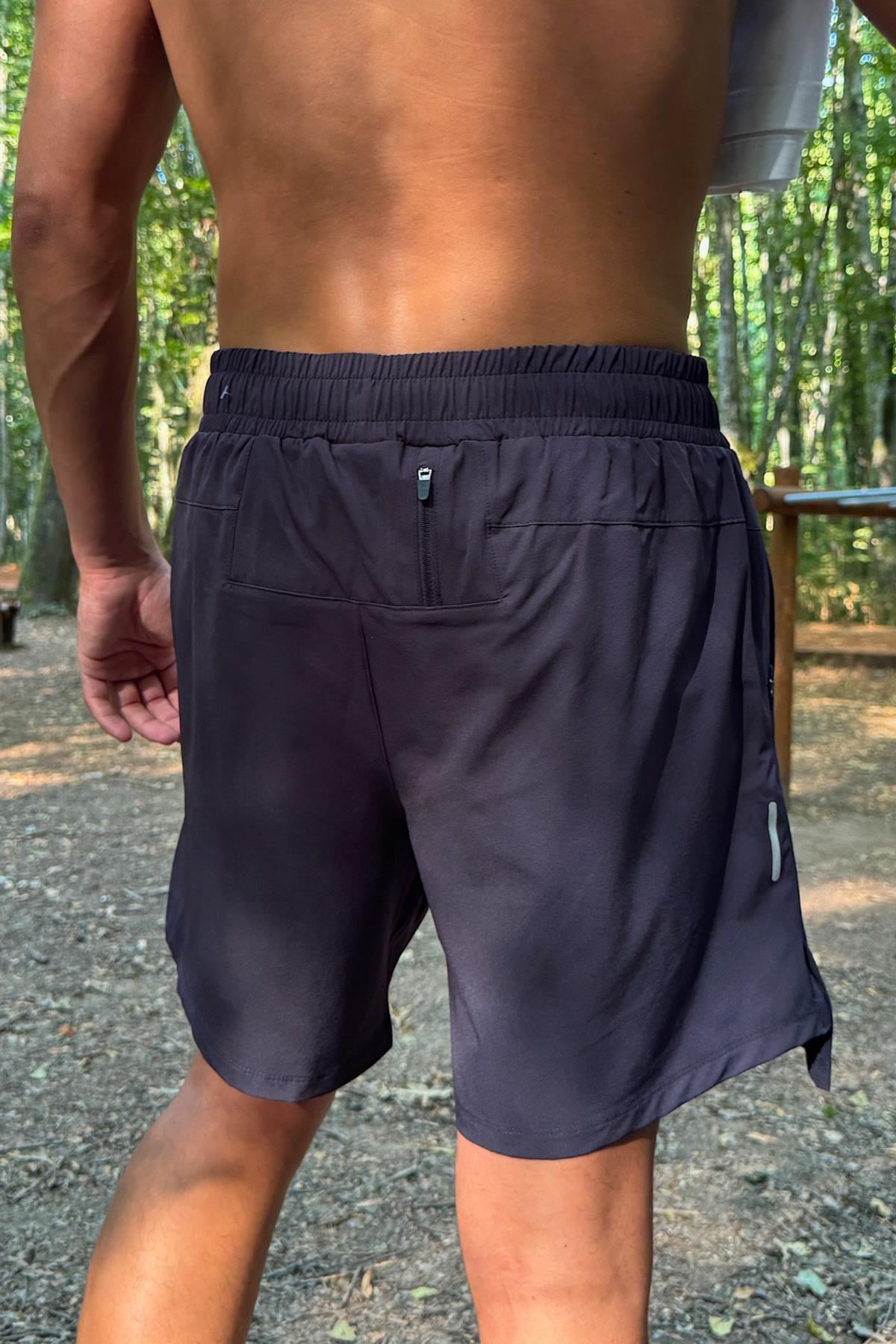 Fermuar Cepli Sportif Şort Lacivert