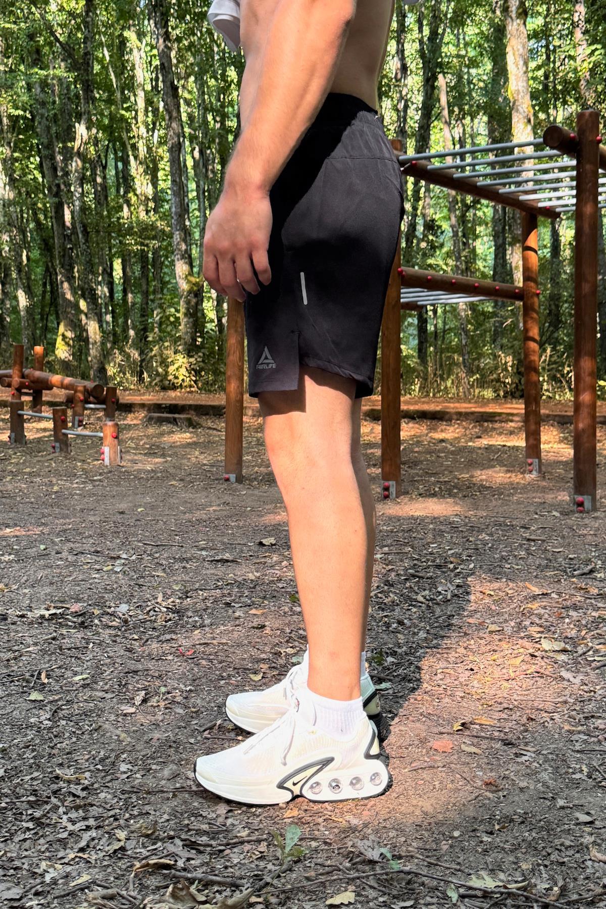 Fermuar Cepli Sportif Şort Siyah