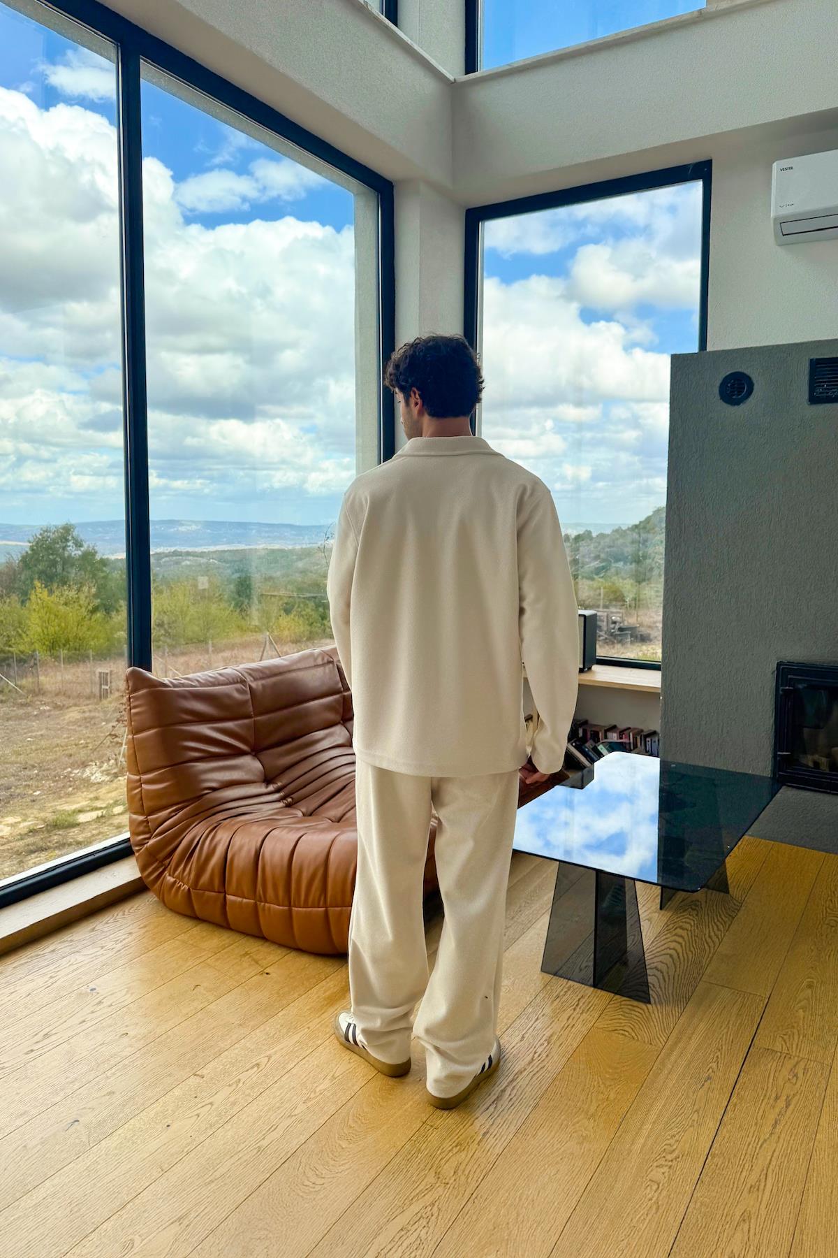 Fermuarlı Sweatshirt Bej