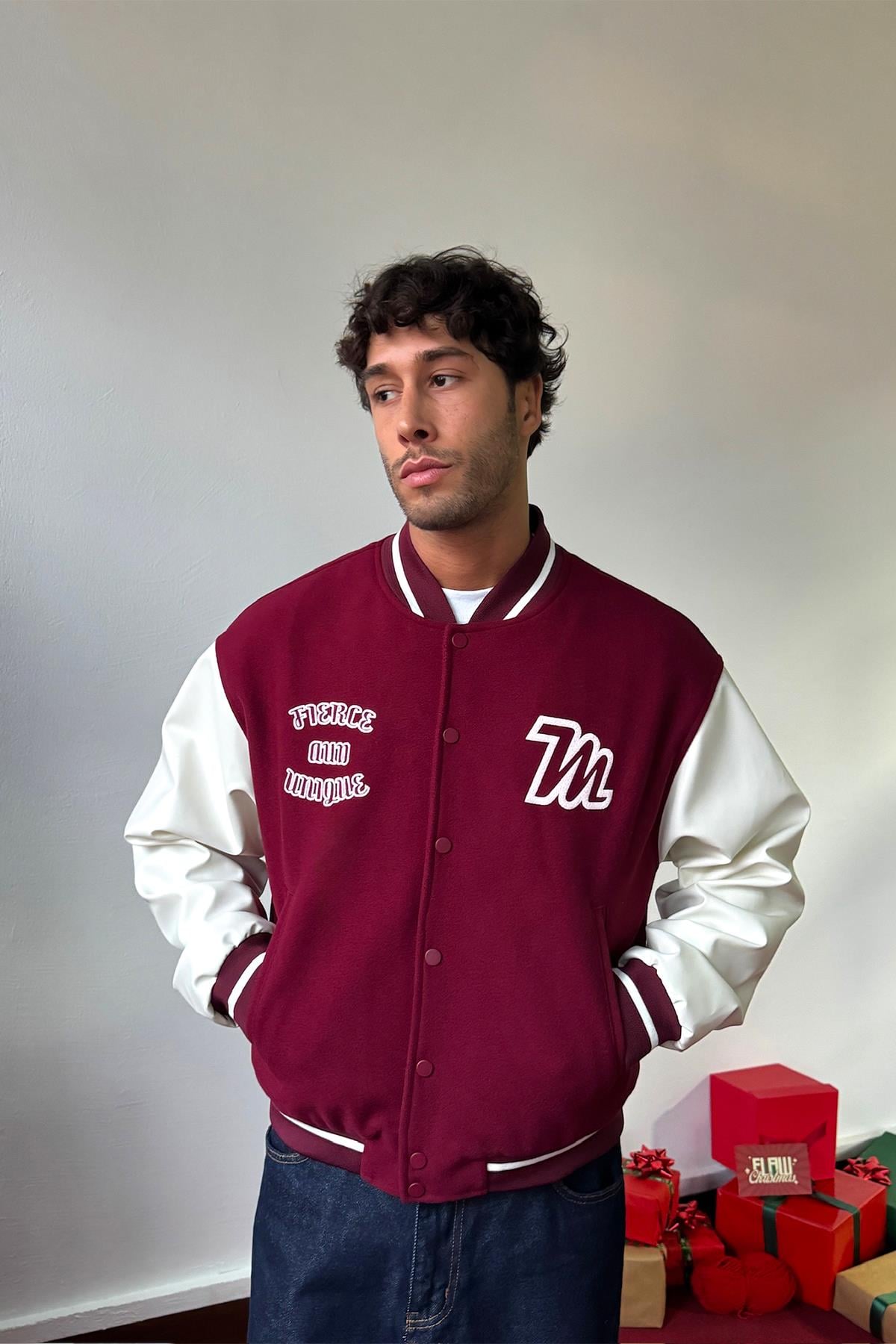 Fierce Baskılı Kolej Ceket