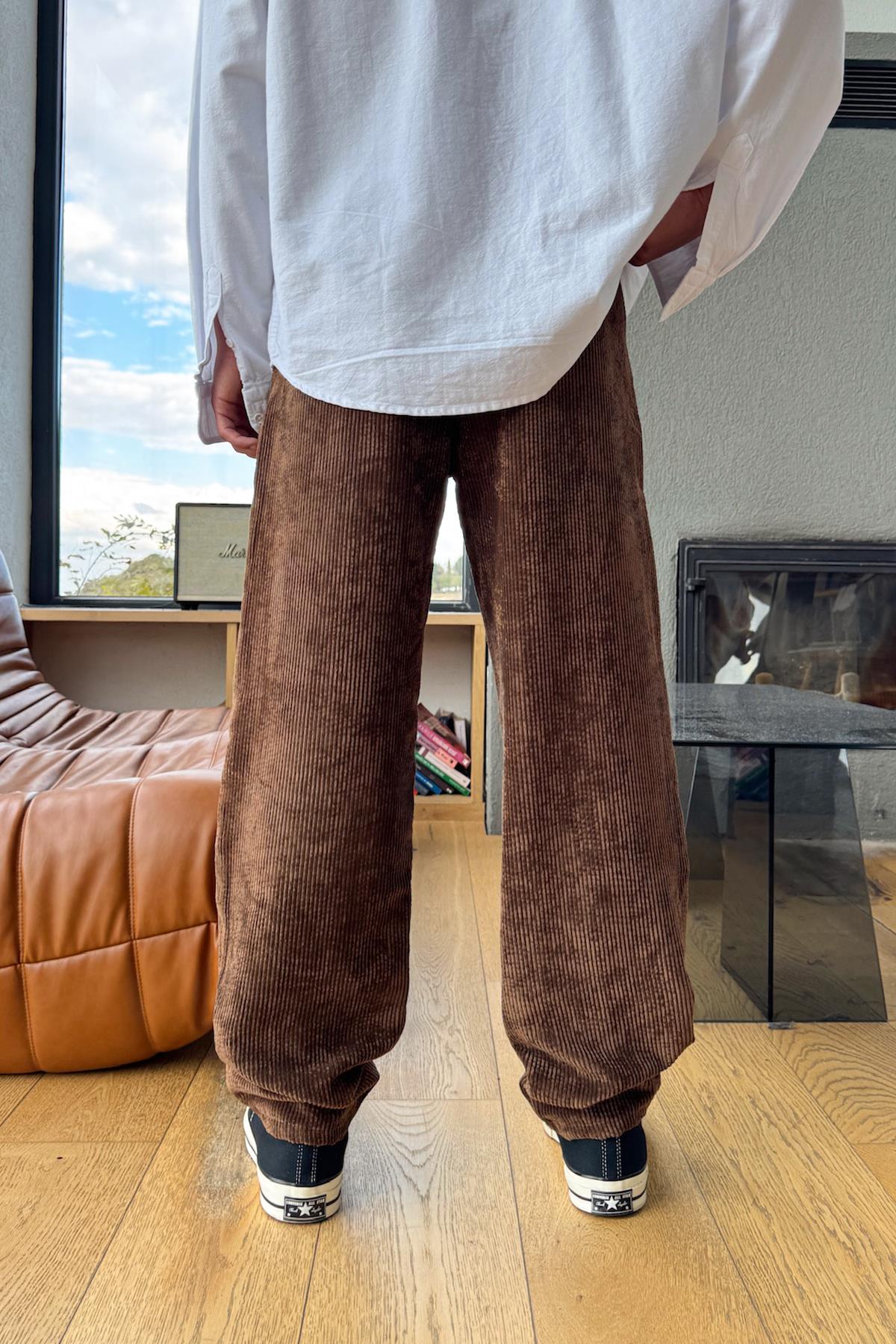 Fitilli Kadife Pantolon Kahverengi