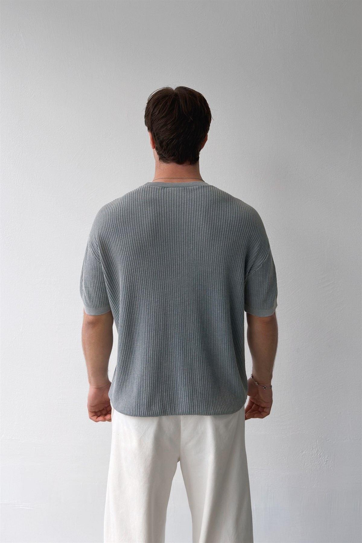 Fitilli Örme Triko Tişört