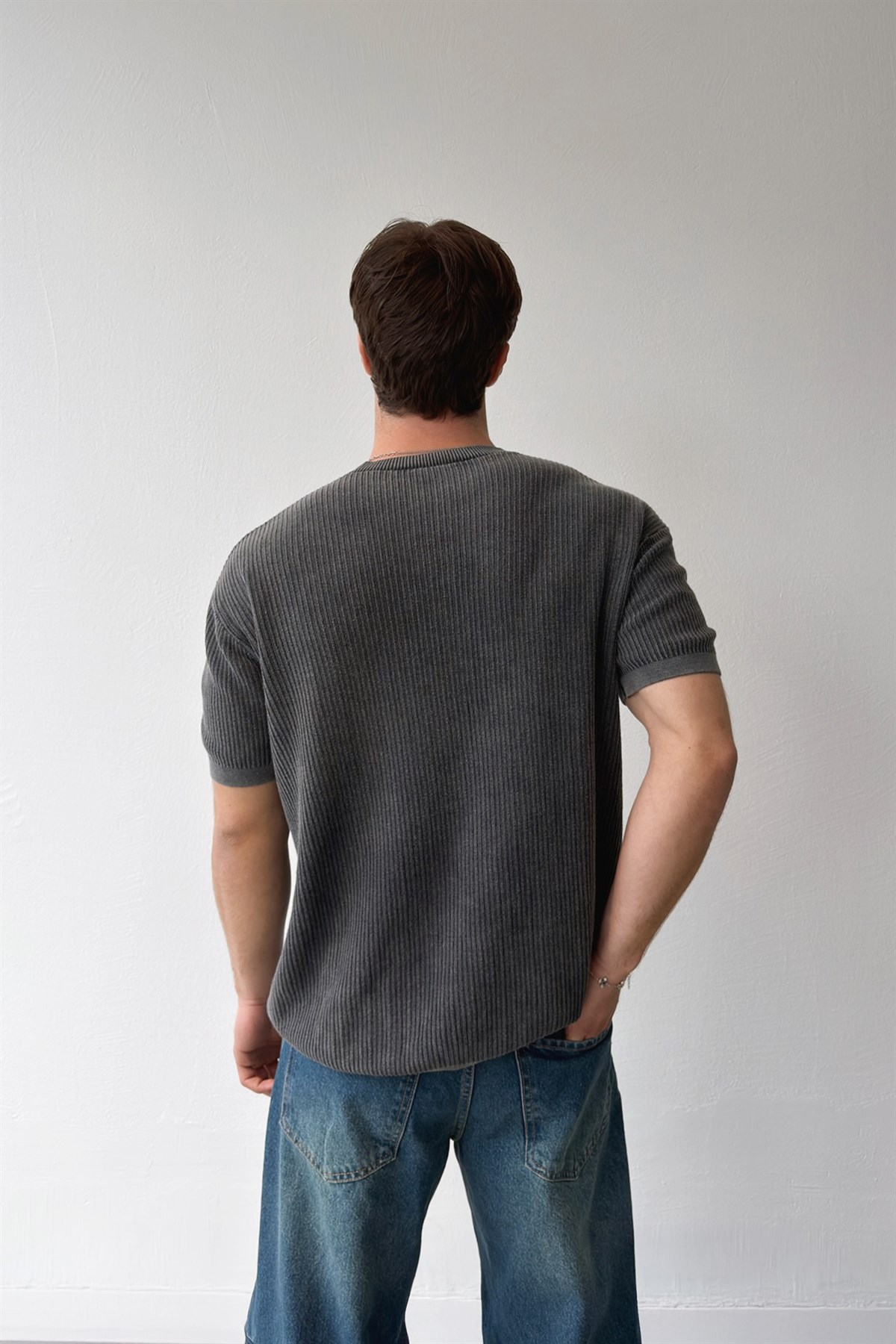 Fitilli Örme Triko Tişört