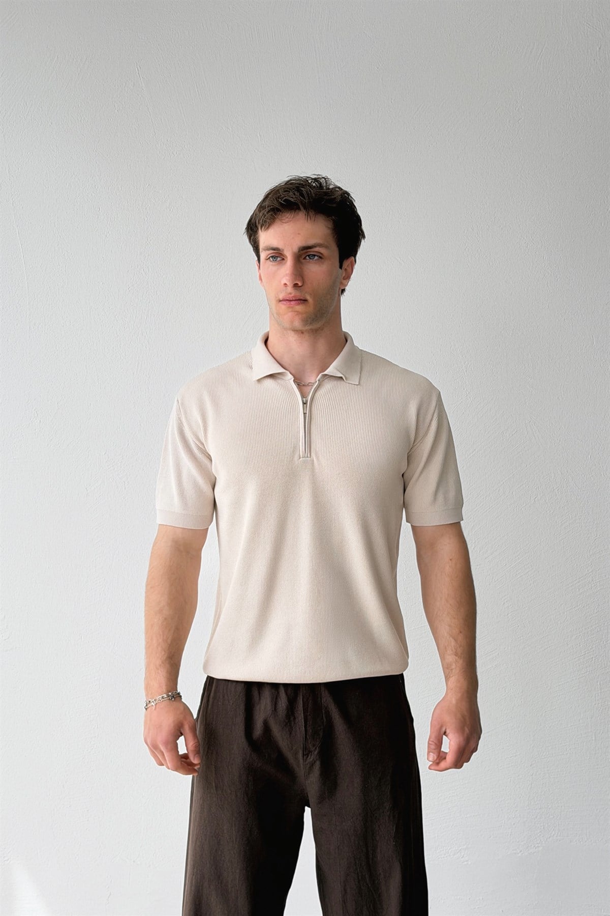 Fitilli  Polo Yaka Triko Tişört