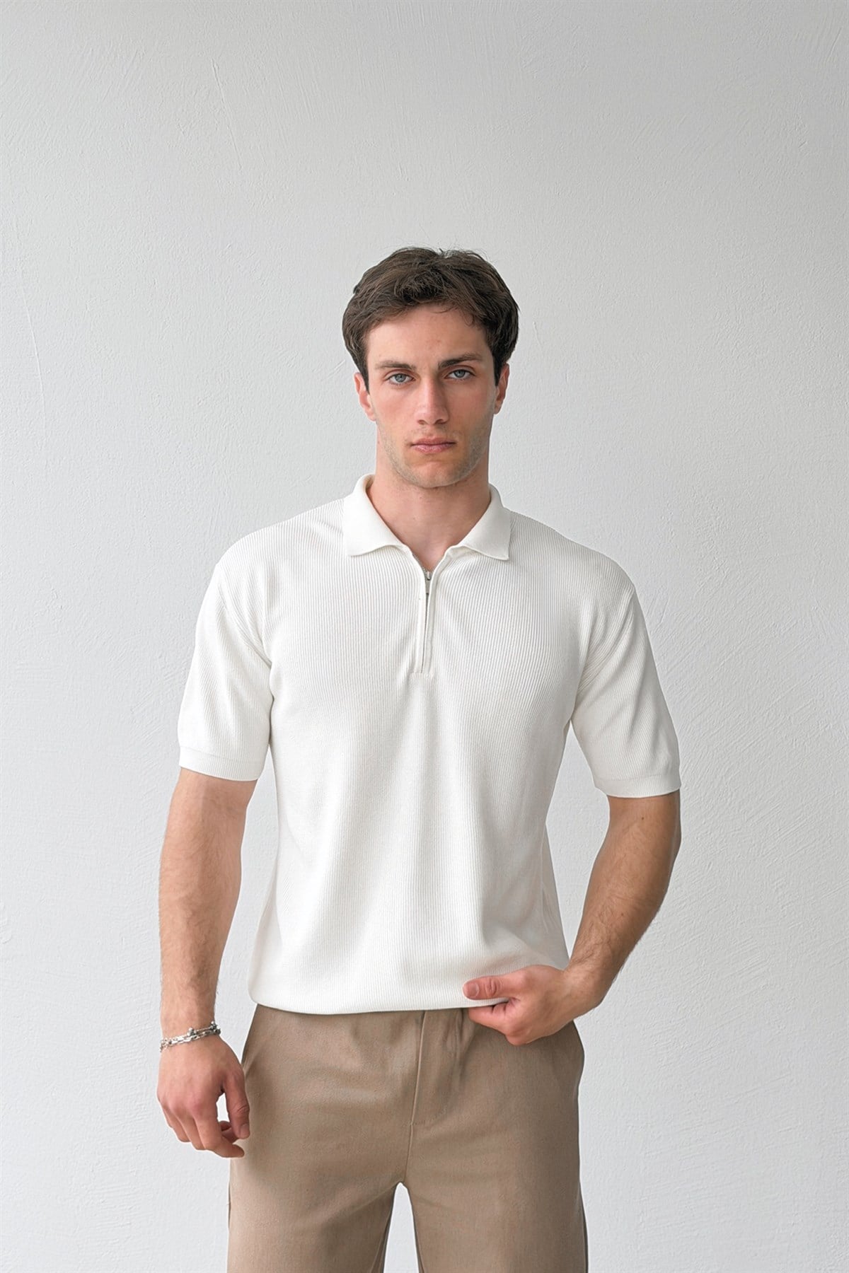 Fitilli  Polo Yaka Triko Tişört