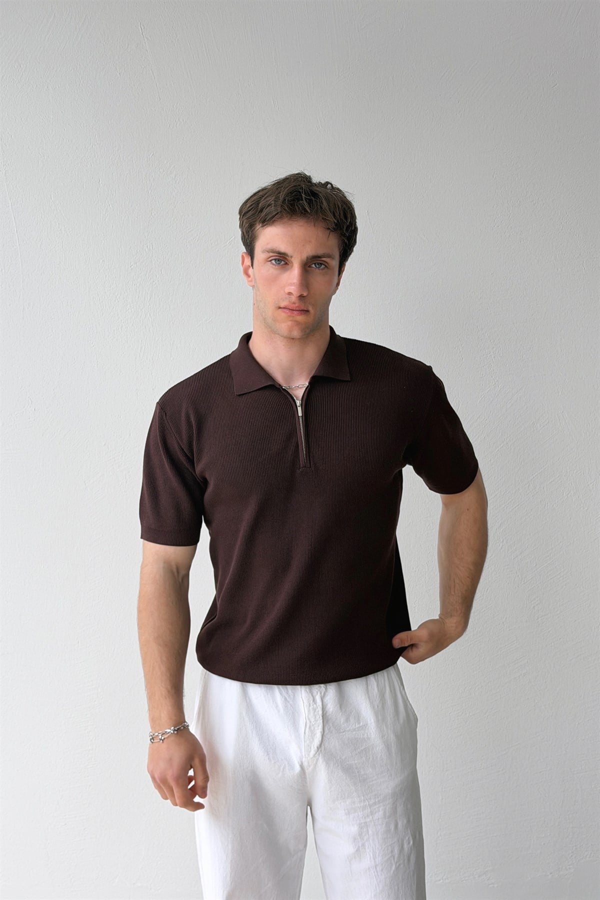 Fitilli  Polo Yaka Triko Tişört