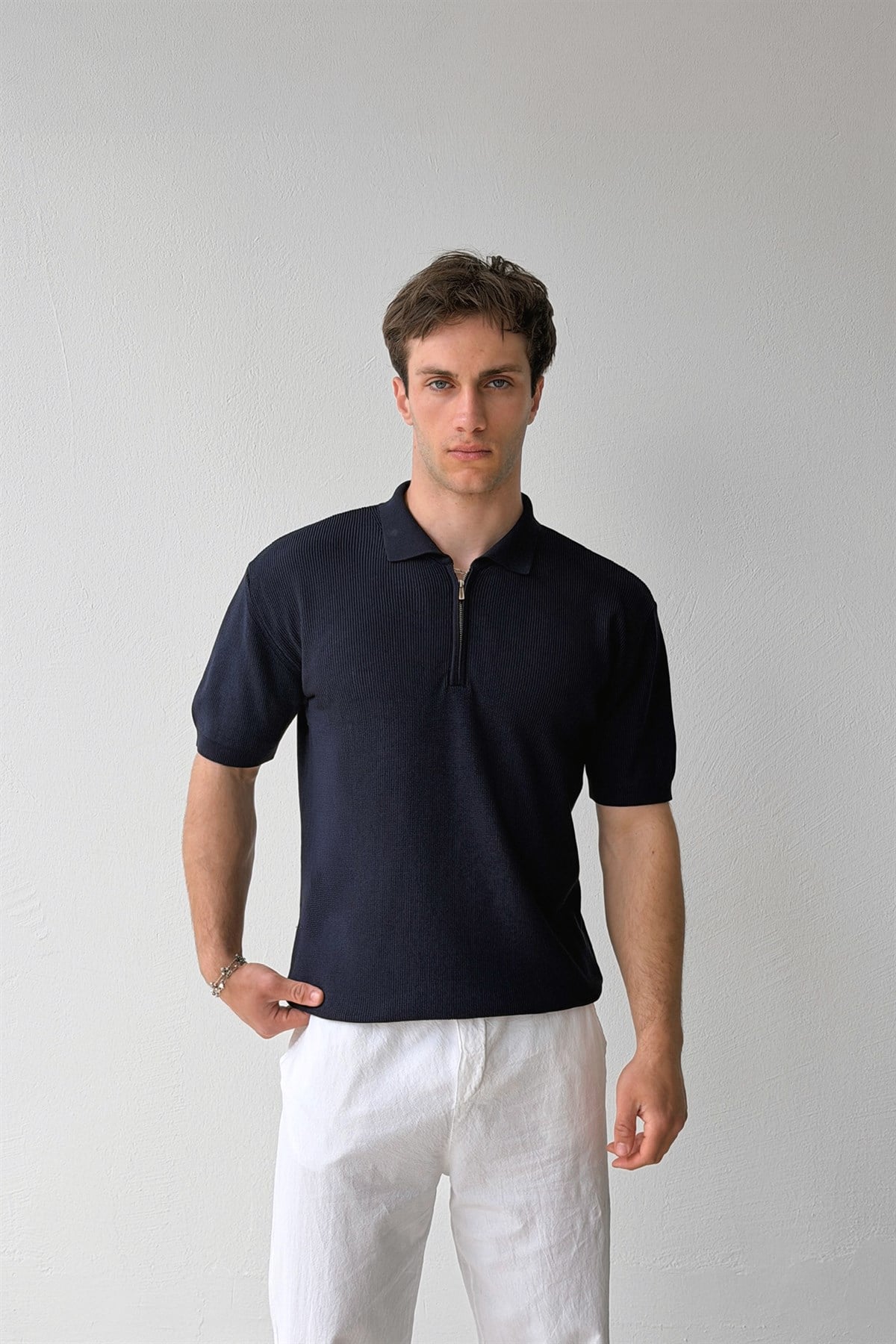 Fitilli  Polo Yaka Triko Tişört