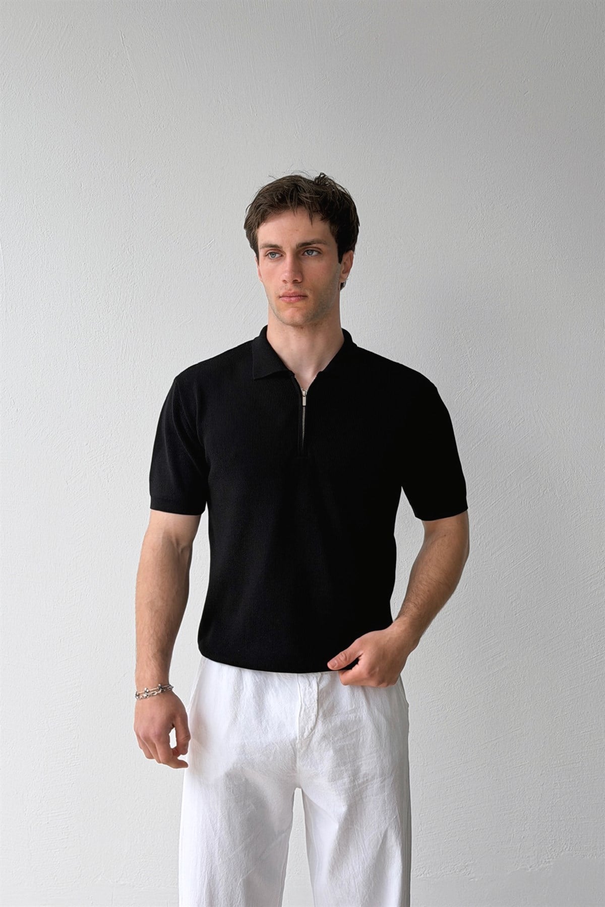 Fitilli  Polo Yaka Triko Tişört